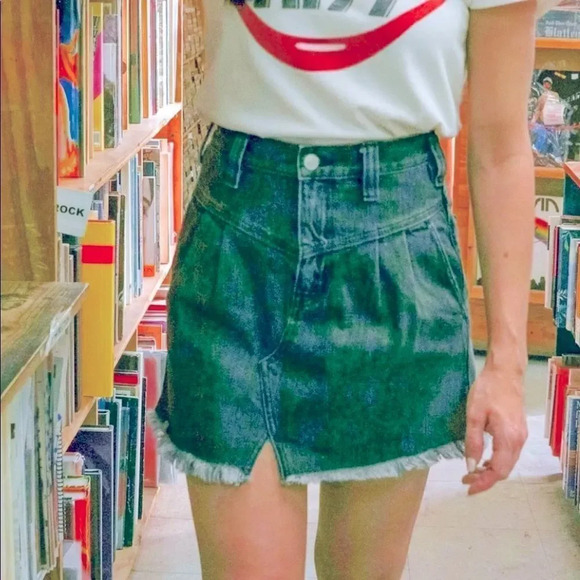 NWT Free People Sidecar Mini Skirt in Saratoga Blue - Picture 3 of 11